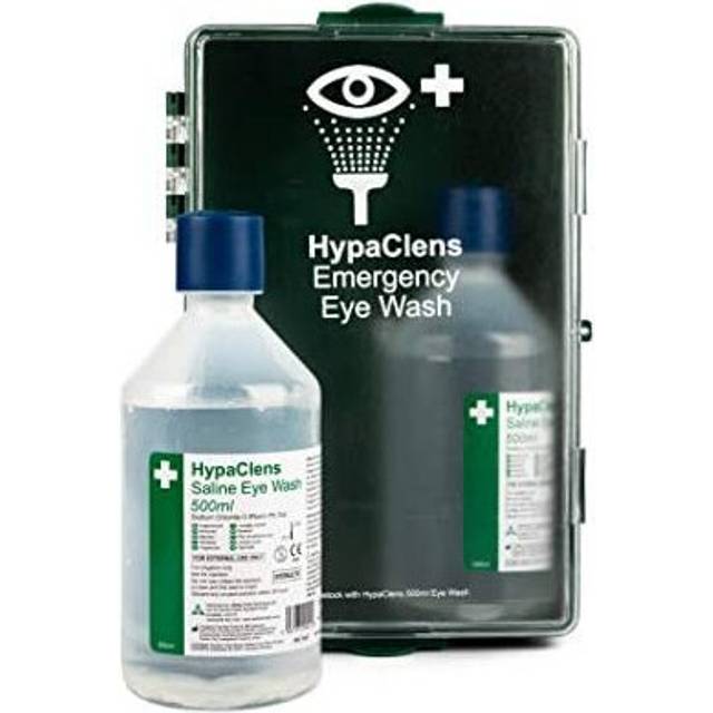 Safety First Aid Group HypaClens Eye Wash Station Cabinet Wall-Mounted with 2 x 500 ml Eye Wash Bottles