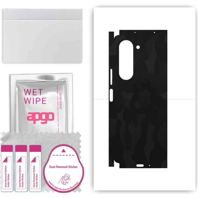 apgo Protective Skin Sticker for the back+sides compatible with Samsung Galaxy Z Fold 5, Full Wrap Film, Foil, Vinyl - Pattern Black Camo