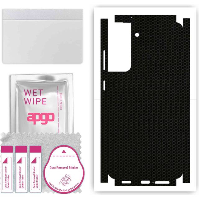 apgo Protective Skin Sticker for the back+sides compatible with Samsung Galaxy S21 FE 5G, Full Wrap Film, Foil, Vinyl - Pattern Matrix
