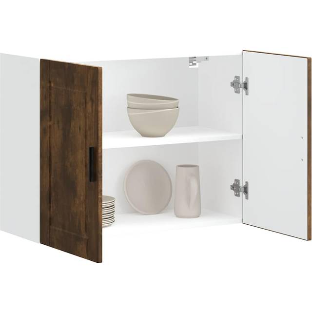 vidaXL Kitchen Wall Cabinet Porto Smoked Oak Engineered Wood - Brown