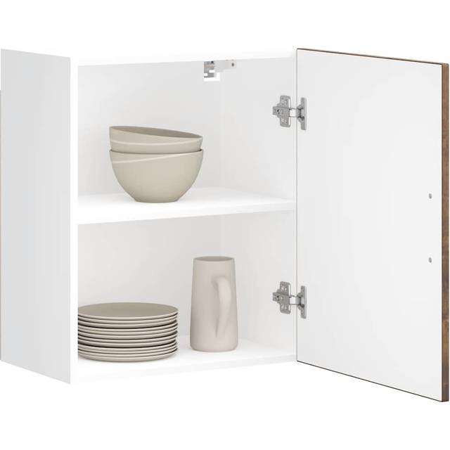 vidaXL Kitchen Wall Cabinet Porto Smoked Oak Engineered Wood - White