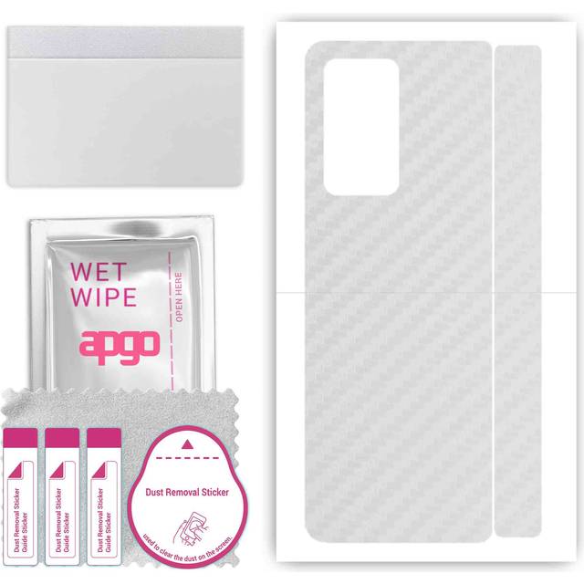 apgo Protective Skin Sticker for the back compatible with Samsung Galaxy Z Fold 2, Wrap Film, Foil, Vinyl - Pattern Transparent Carbon