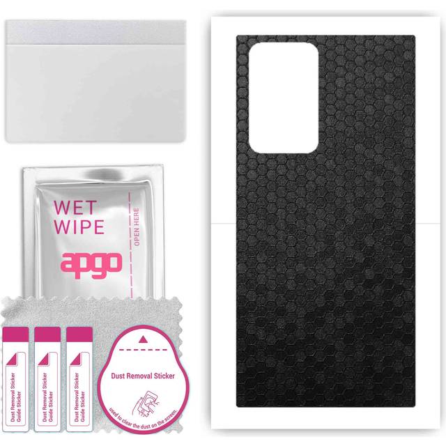 apgo Protective Skin Sticker for the back compatible with Samsung Galaxy Note 20 Ultra 5G, Wrap Film, Foil, Vinyl - Pattern Black Honeycomb