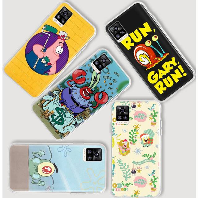 AS18 Spongebob Cartoon Clear Case for Samsung A04 A14 A23 A34 A54 M23 M33 M52 M53 Realme 10 9 C30S C35 C55 VIVO Y02 Y21 Y33S Y51 X80 V25 Cover VIVO Y02 jet