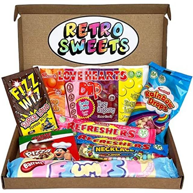 Retro Sweets. Sweets Gift Box. Packed with Sweet Classics. Sweet Hamper Letterbox Gift for Women, Men & Kids. Perfect Present for Get Well Soon,