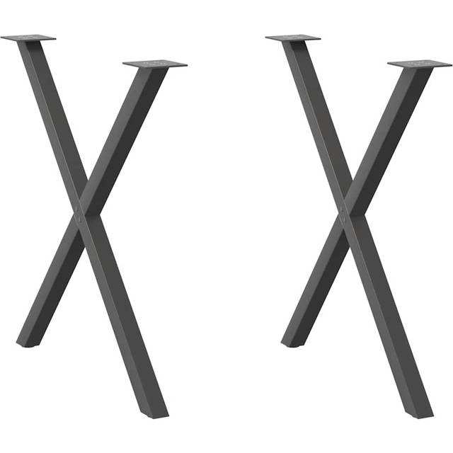 vidaXL Dining Table Legs X-Shaped 2 pcs Anthracite 80x(72-73) cm Steel