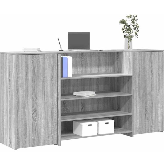 Receptionsdisk grå sonoma 200x50x103,5 cm konstruerat trä