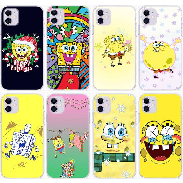 ST82 Cute Spongebob Case for Samsung A04 A14 A23 A34 A54 M23 M33 M52 M53 Realme 10 9 C30S C35 C55 VIVO Y02S Y21 Y33S Y51 X80 Pro Clear Cover Tecno POP 5 LTE deer