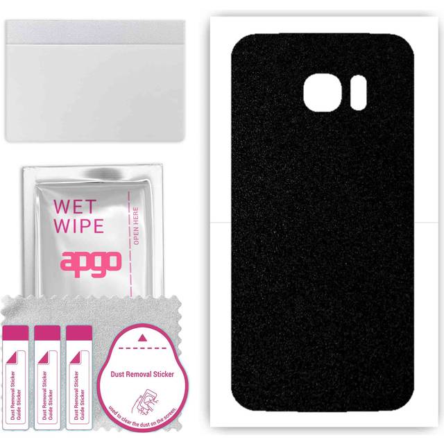 apgo Protective Skin Sticker for the back compatible with Samsung Galaxy S7 edge, Wrap Film, Foil, Vinyl - Pattern Matte Black