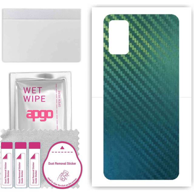 apgo Protective Skin Sticker for the back compatible with Samsung Galaxy A41, Wrap Film, Foil, Vinyl - Pattern Carbon Chameleon CAKA1
