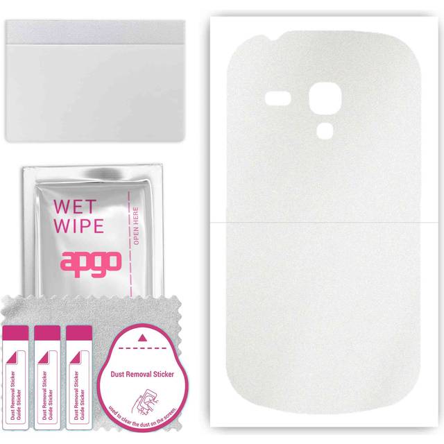 apgo Protective Skin Sticker for the back compatible with Samsung Galaxy S3 mini i8190, Wrap Film, Foil, Vinyl - Pattern Matte Transparent