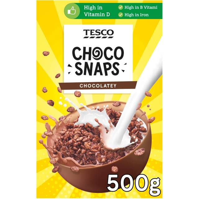 Tesco Choco Snaps Milk Chocolatey Cereal 500G