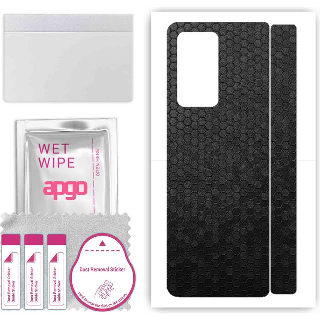 apgo Protective Skin Sticker for the back compatible with Samsung Galaxy Z Fold 2, Wrap Film, Foil, Vinyl - Pattern Black Honeycomb