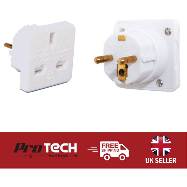 Uk travel adapter uk 3 pin plug to euro schuko 2 pin european adaptor travel