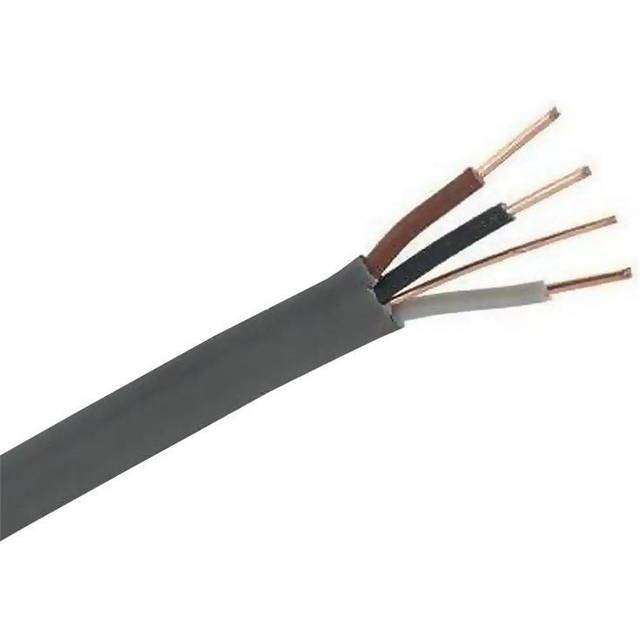 Zexum Grey 1.5mm 16A Brown Black Grey Three Core & Earth 6243Y Flat PVC/PVC Harmonised Lighting Power Cable - 25 Meter