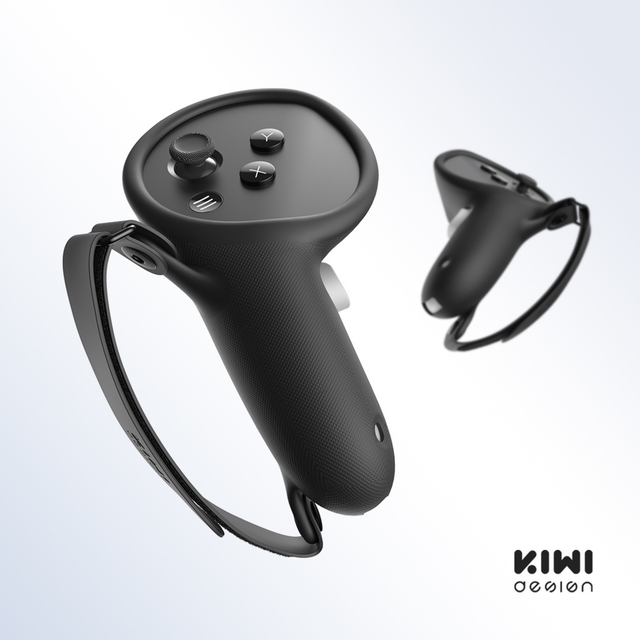 KIWI design Controller Grips Kompatibel med Meta Quest 3 tillbehör, Silikon handremsskydd med knogband