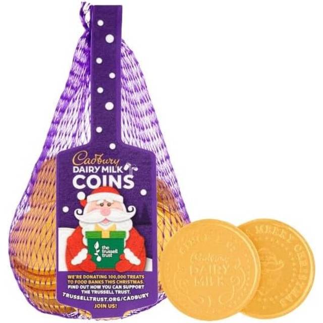 (Pack Of 12) Cadbury Dairy Milk Chocolate Xmas Coins Bag 70g