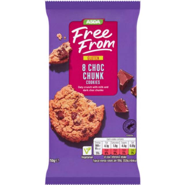 ASDA Free From Chocolate Chip Cookies biscuits