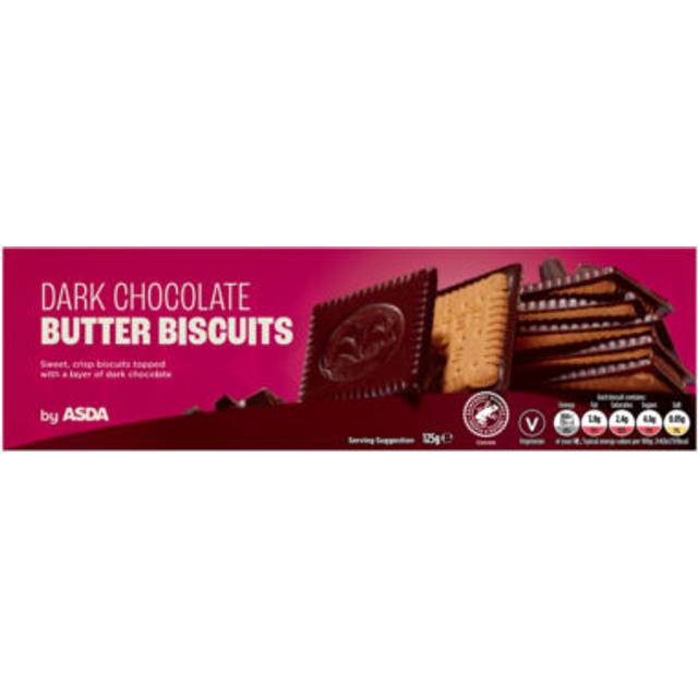 ASDA Dark Chocolate Butter Biscuits 125g