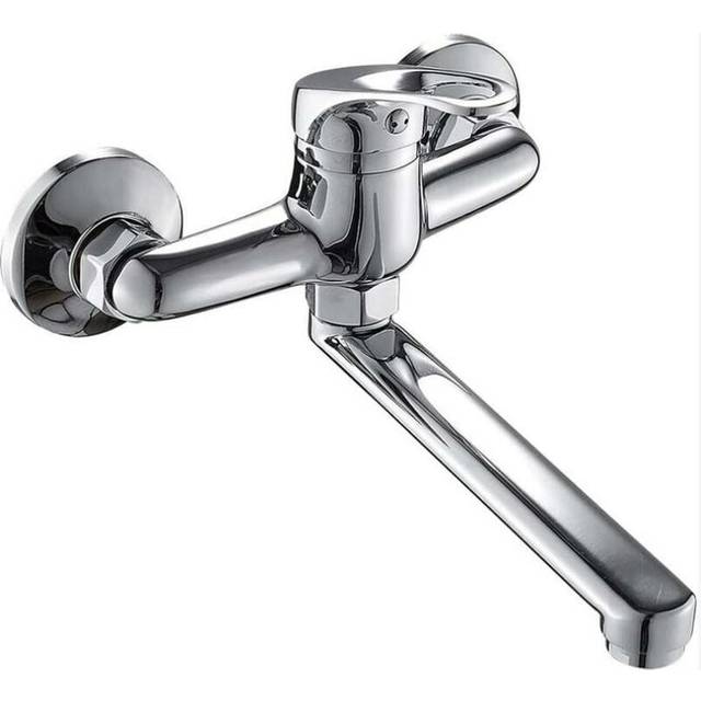 Wall Mounted Kitchen Faucet Wall Mounted Faucet Sink Faucet Kitchen Mixer Tap Single Handle with 360° Rotatable Long Version for Kitchen Chrome