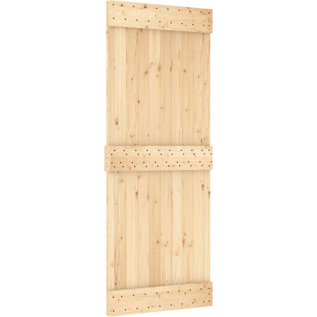 Skjutdörr med beslag 85x210 cm massiv furu