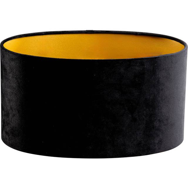 Qazqa - Velvet Lampshade Black Oval 35/23/18
