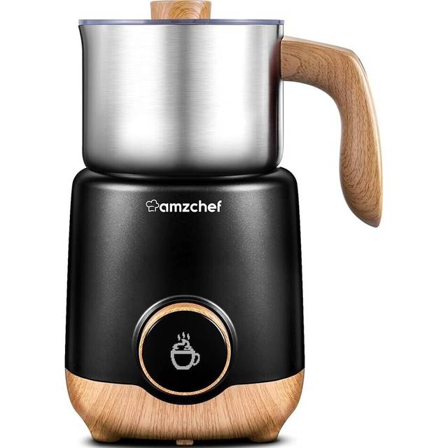 AMZCHEF 8 in 1 Electric Milk Frother for Latte, 550W Automatic Milk Frother and Steamer with 600ml Detachable Cup, Hot and Cold Milk Machine, Hot
