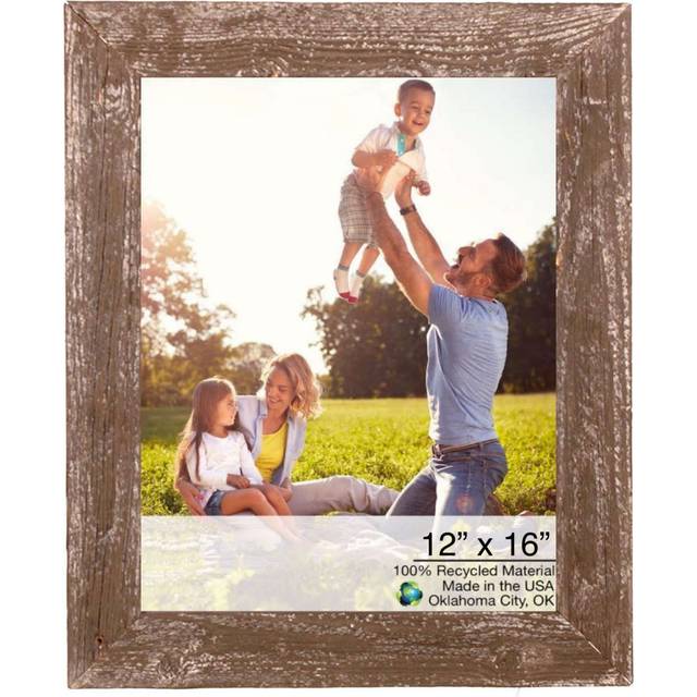 12 X 16 Rustic Farmhouse Brown Wood Frame