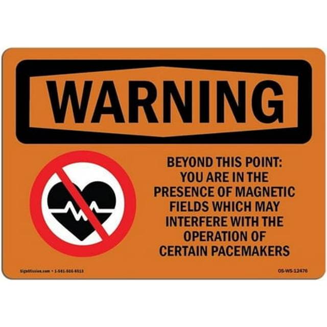SignMission OS-WS-D-35-L-12476 OSHA Warning Sign - Beyond This Point Magnetic Fields