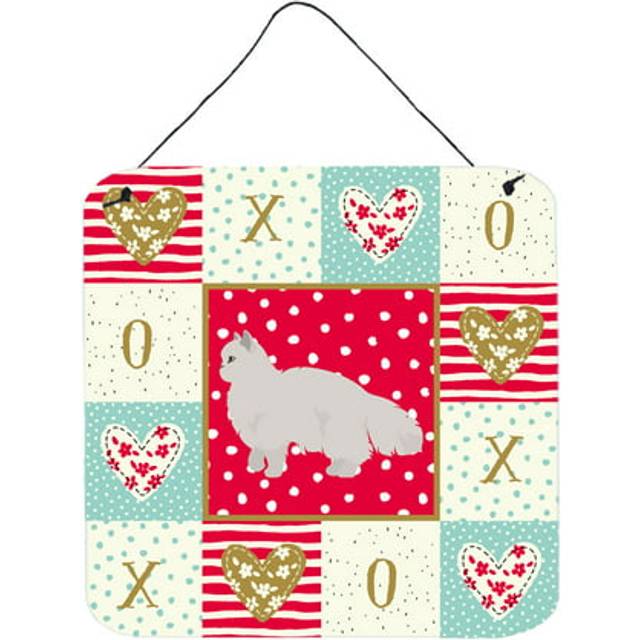 """""Caroline's Treasures White Persian Traditional Cat Love Door Hanging Prints wall-decor  Multicolor"""""