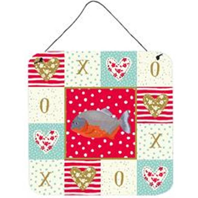 """""Caroline's Treasures Piranha Love Door Hanging Prints wall-decor  Multicolor"""""