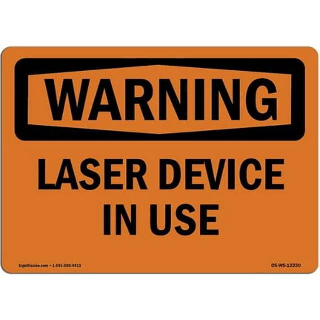 SignMission OS-WS-P-710-L-12230 OSHA Warning Sign - Laser in Use