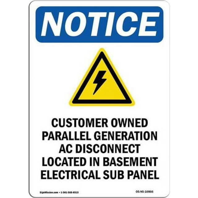 SignMission OS-NS-A-1218-V-10866 12 x 18 in. OSHA Notice Sign - Customer Owned Parallel