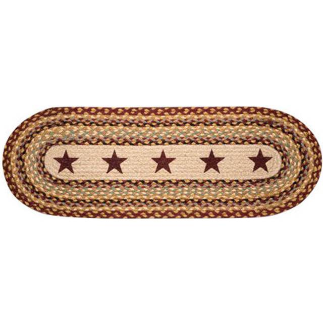 "Earth Rugs Tablerunner  13"""""""" x 48""""""""  Burgundy Stars"
