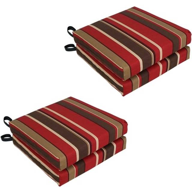 Blazing Needles Indoor/Outdoor Chair Cushion, 16 x 16, Montserrat Sangria 4 Count