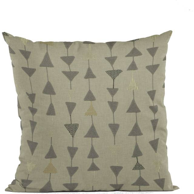 Plutus Pebble Manti Embroydery  Some Of The Triangles Have Metalic Threads Luxury Throw Pillow  Double sided  12 x 20