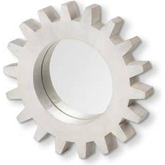 HomeRoots 17 Round White Wood Frame Wall Mirror