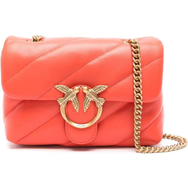PINKO, Cross Body Bags, female, Red, ONE SIZE, Leather Shoulder Bag with Clasp