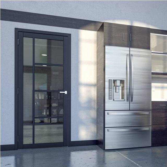 Deanta Urban Collection Brixton Black Prefinished Tinted Glazed Internal Door (Size: 1981 x 610mm, Thickness: 35mm)