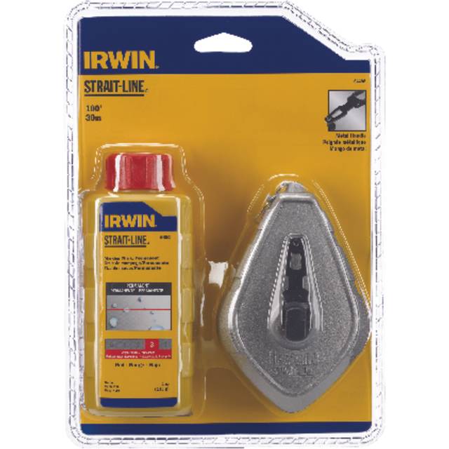 IRWIN Tools STRAIT-LINE Chalk Line  Classic Reel  Red  100 ft (IWHT48441RC)