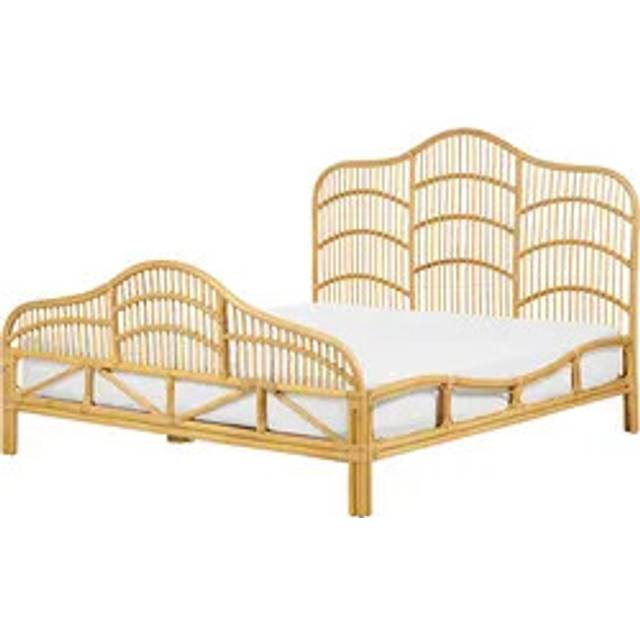 Bed Rattan DOMEYROT 160 x 200 cm (EU King Size) Light Brown