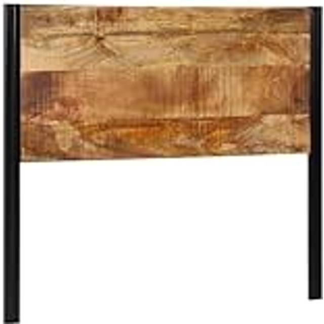 vidaXL Headboard 120 cm Solid Wood Mango and Iron - Brown