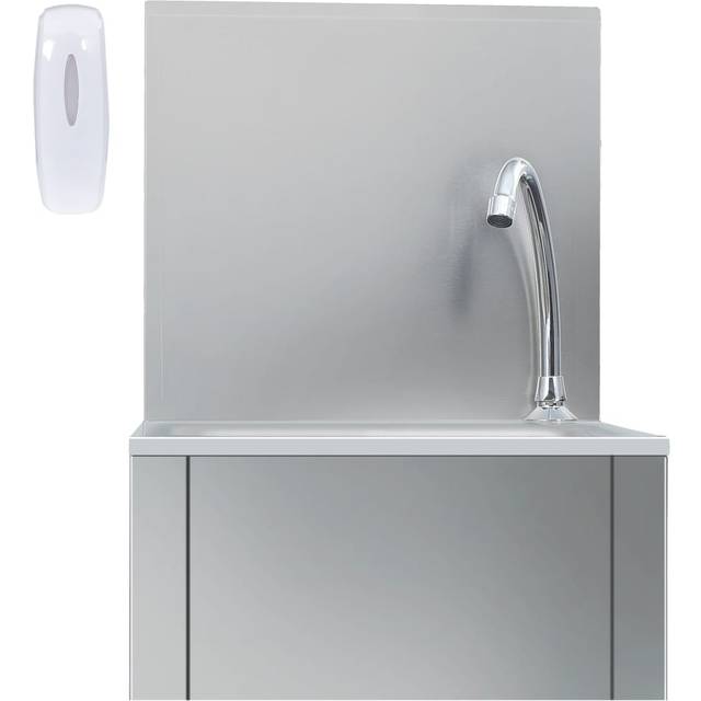 vidaXL Hand Wash Sink with Faucet and Soap Dispenser Stainless Steel - Silver