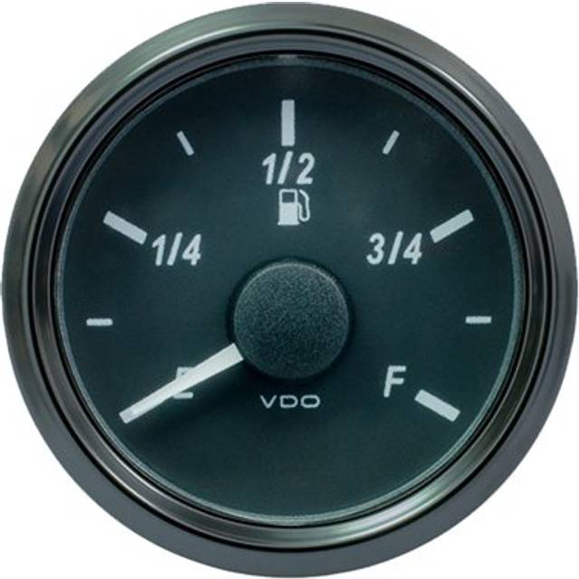 VDO Singleviu Fuel Level Gauge Electrical - White, E - F, Float Arm, Black
