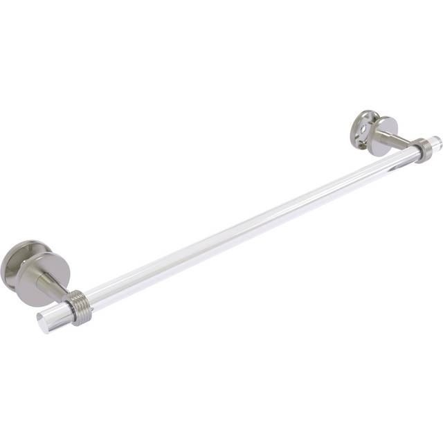 Clearview Collection 24 Inch Shower Door Towel Bar with Groovy Accents - Satin Nickel