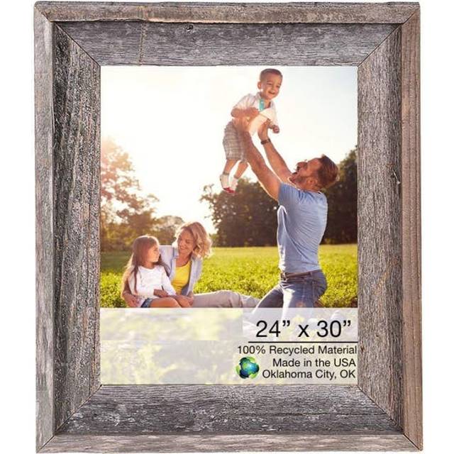 24 X 30 Natural Weathered Grey Picture Frame With Plexiglass Holder