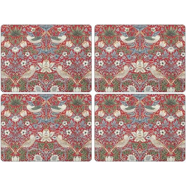 Strawberry Thief Placemats - Red (40cm W X 29.8cm L)