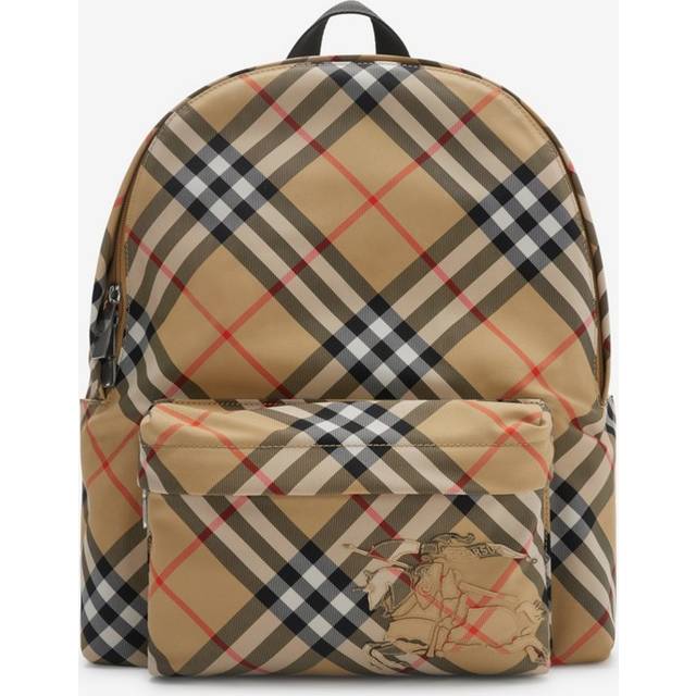 Burberry, Backpacks, male, Beige, ONE SIZE, Check Backpack