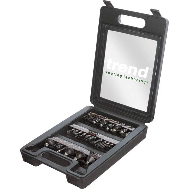 Trend 24 Piece Router Bit Starter Set, 1/4 Inch Shank, Tungsten Carbide Tipped, Storage Case Included, SET/SS24X1/4TC