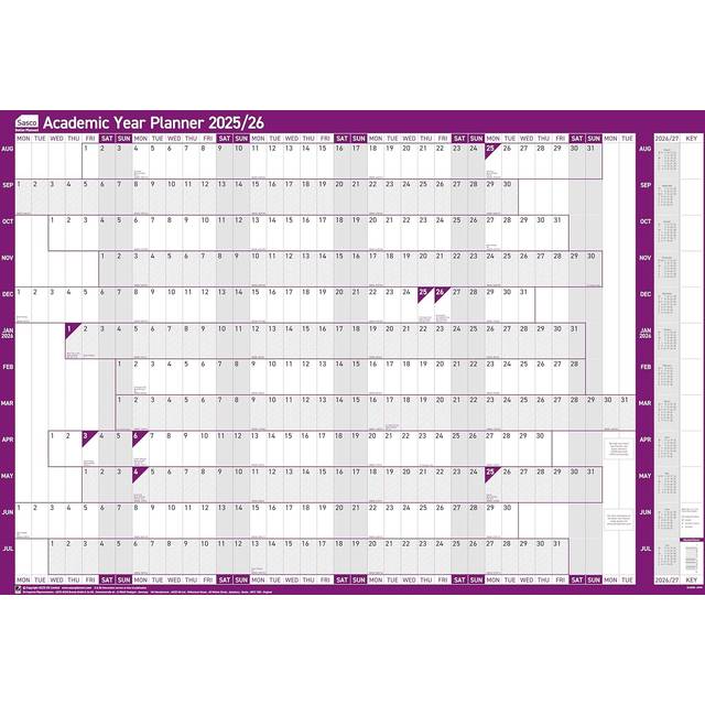 Sasco Academic Year Planner Mounted 2025-26 SY1075325
